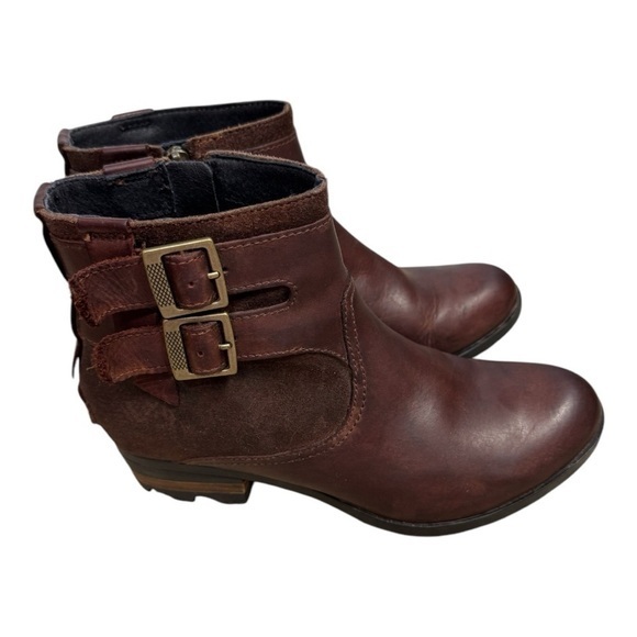 Sorel Lolla Bootie Major Waterproof Women US 7 Brown 3080-282 Ankle Side Zip - Picture 1 of 7
